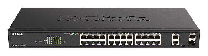 D-Link DGS-1100-24PV2 24-Port Gb PoE Smart Managed Switch